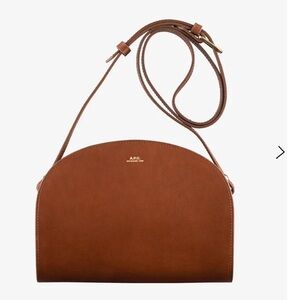 A.P.C. Demi Lune Crossbody bag smooth vegetable-tanned leather.